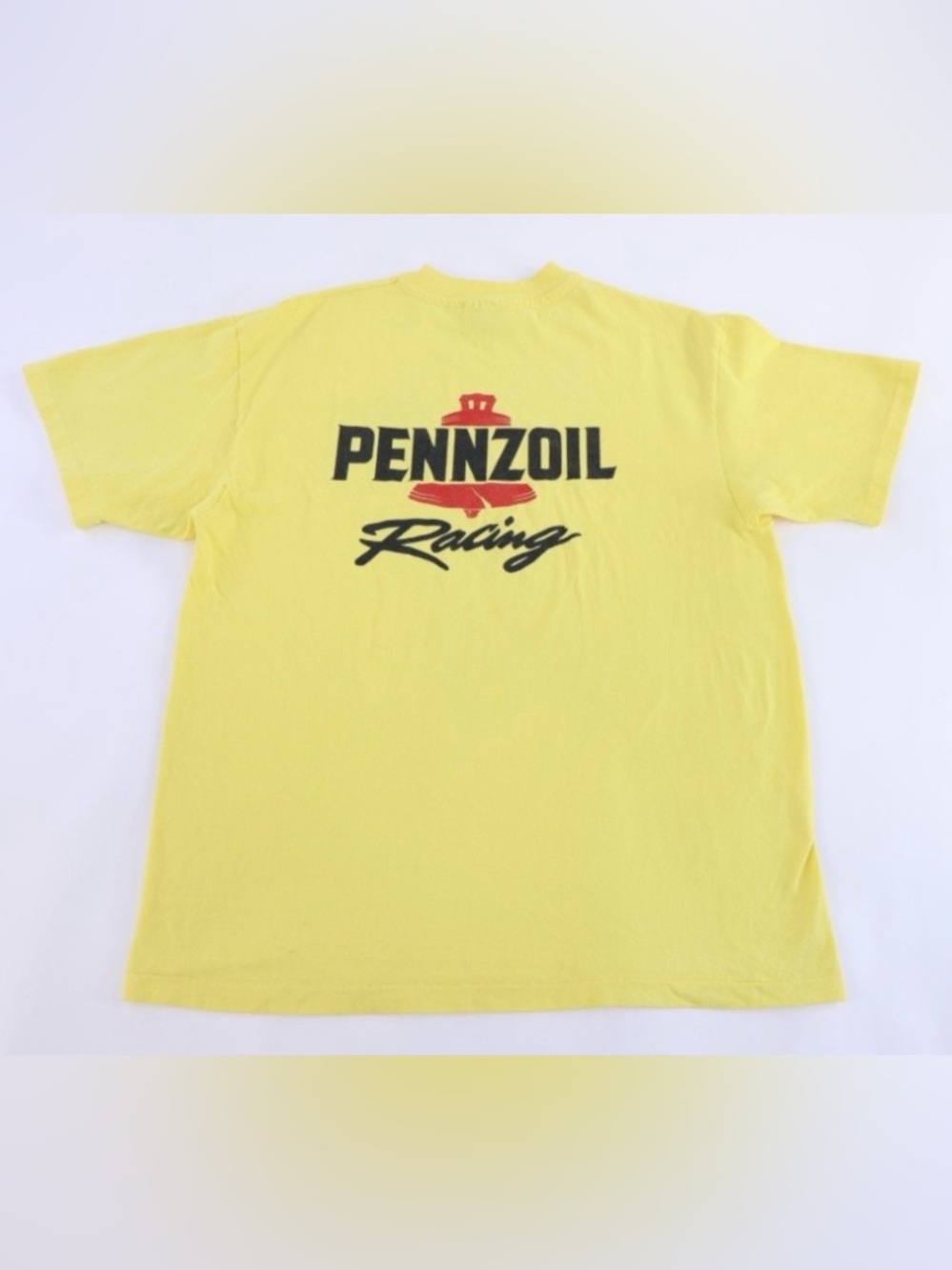 Vintage 90’s Pennzoil Racing T-Shirt Yellow Hanes Beefy-T Motorsports NASCAR